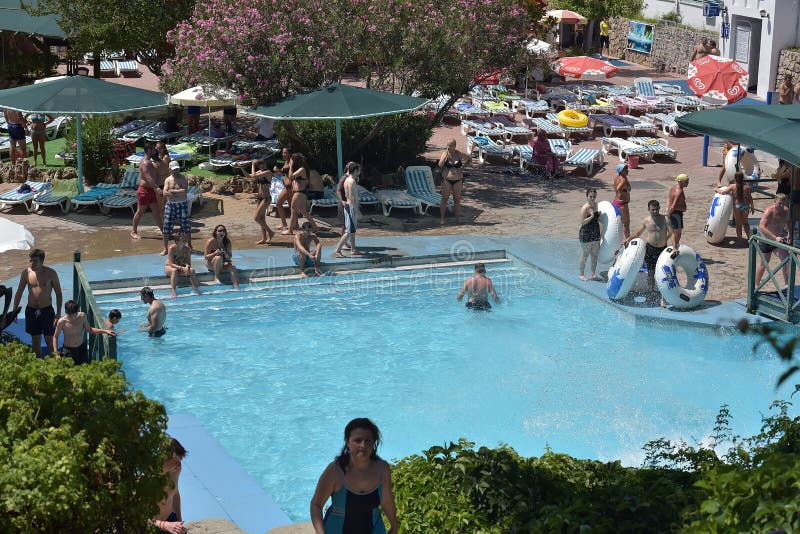 People swimming in the pool