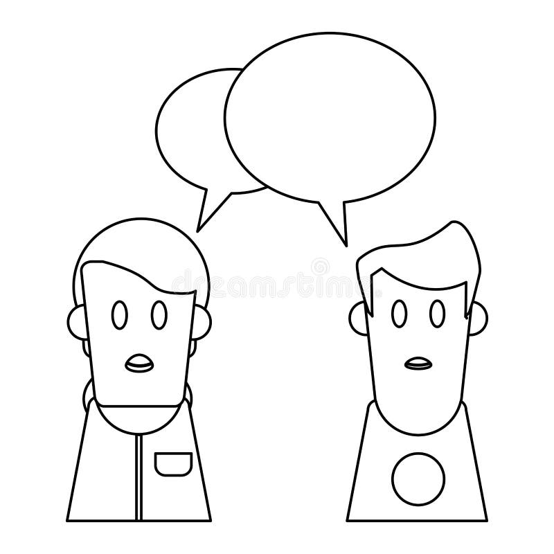 Talking With Friends Clipart Black And White