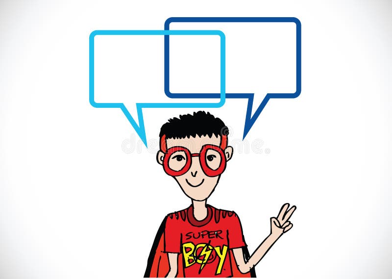 People thinking and peoples talking with dialog speech bubbles. Blue, discussion.