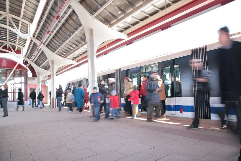 People on train station