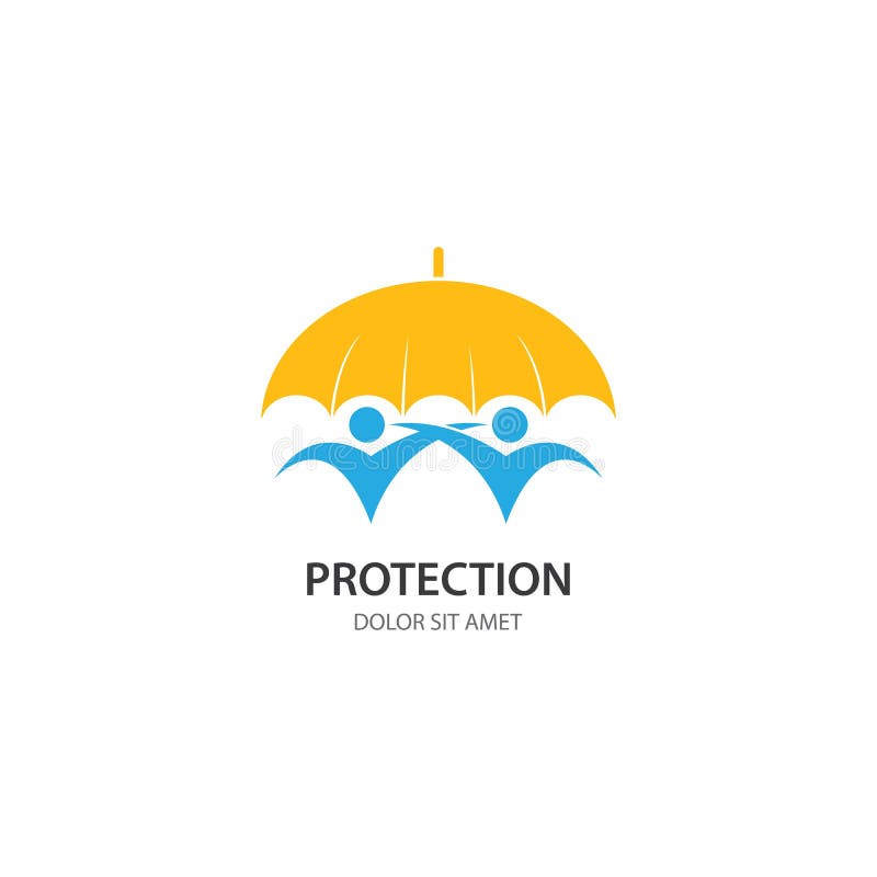 People and Umbrella logo vector illustration