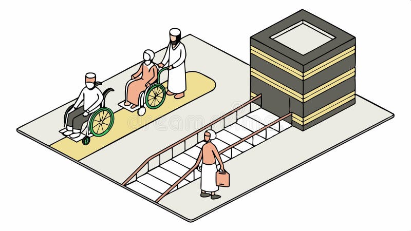 People using escalators in building, urban life and modern architecture vector design Generative AI royalty free illustration