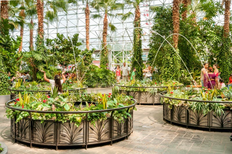 People Visiting The Crystal Garden At The Navy Pier In Chicago