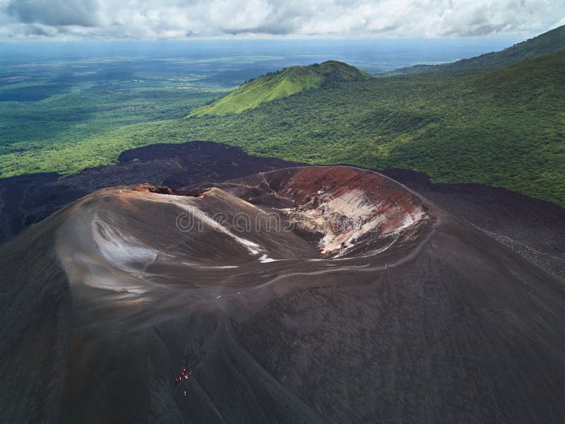 People on volcano sliding tour royalty free stock photography People on volcano sliding tour royalty free stock photography