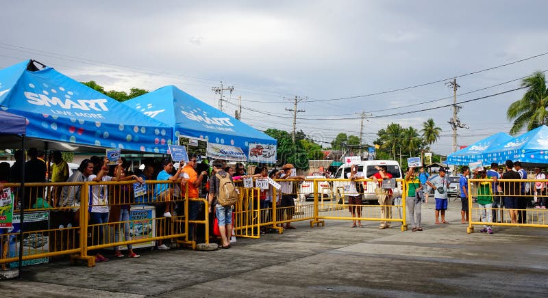 People waiting passengers at the airport in Boracay, Philippines. Philippines atm machine stock images, royalty-free photos and pictures