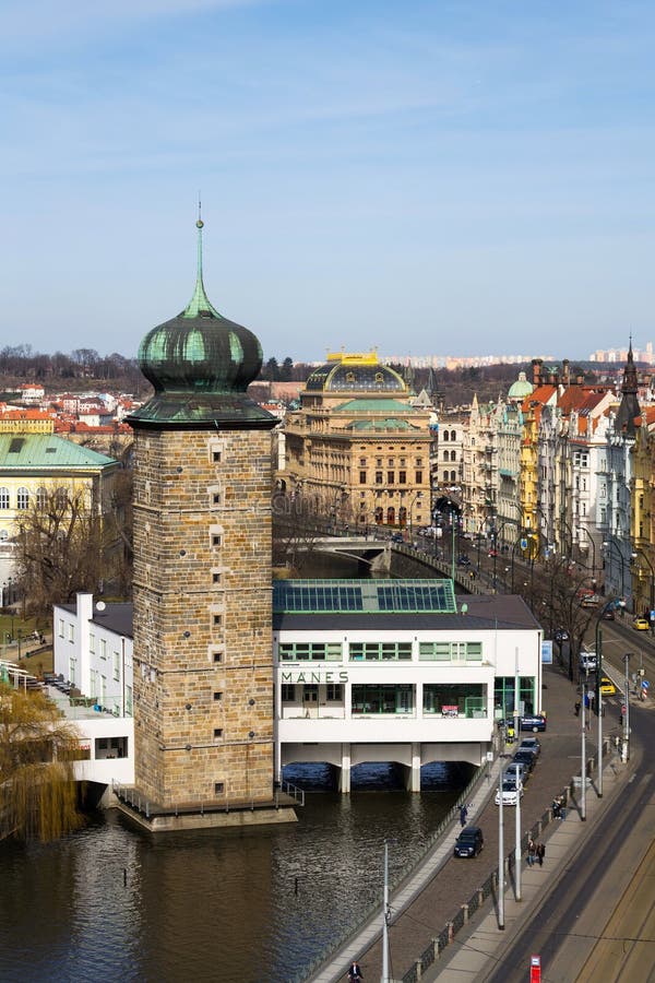 People walk in front of the Manes exhibition hall in Prague, Czech republic royalty free stock photography People walk in front of the Manes exhibition hall in Prague, Czech republic royalty free stock photography
