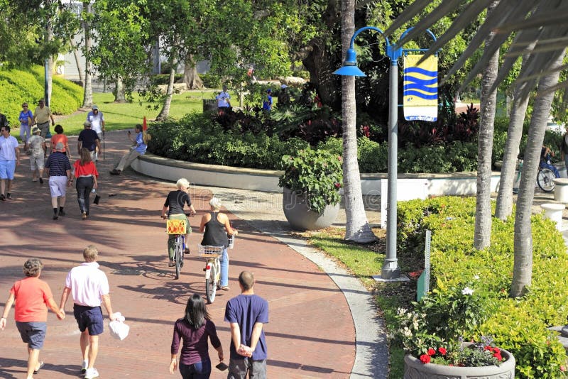 People Walking and Biking at Riverwalk