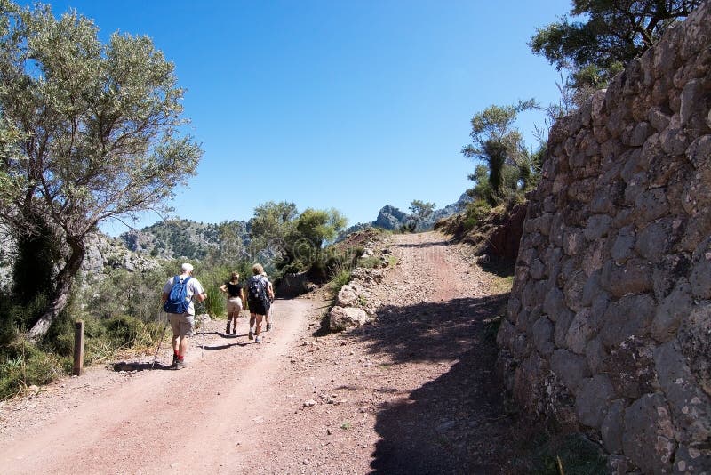 People on walking path