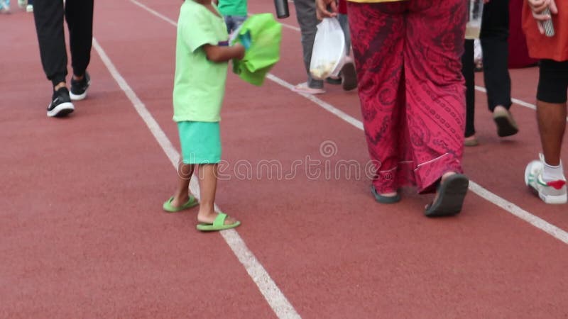 People Walking Running Playing Children Jogging Track