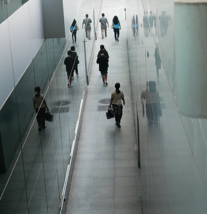 People walking on walkway