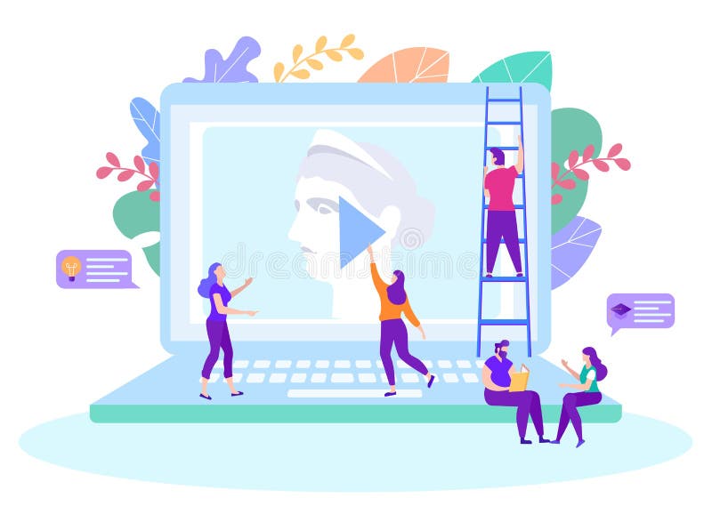 People Watch Online Course. Vector Illustration. vector illustration