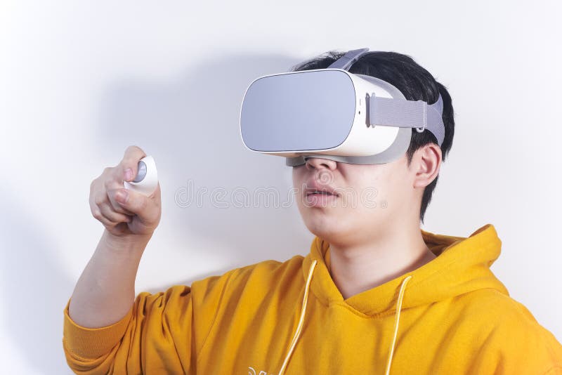 People Who are Using Vr Virtual Reality and Wearing Glasses To Watch