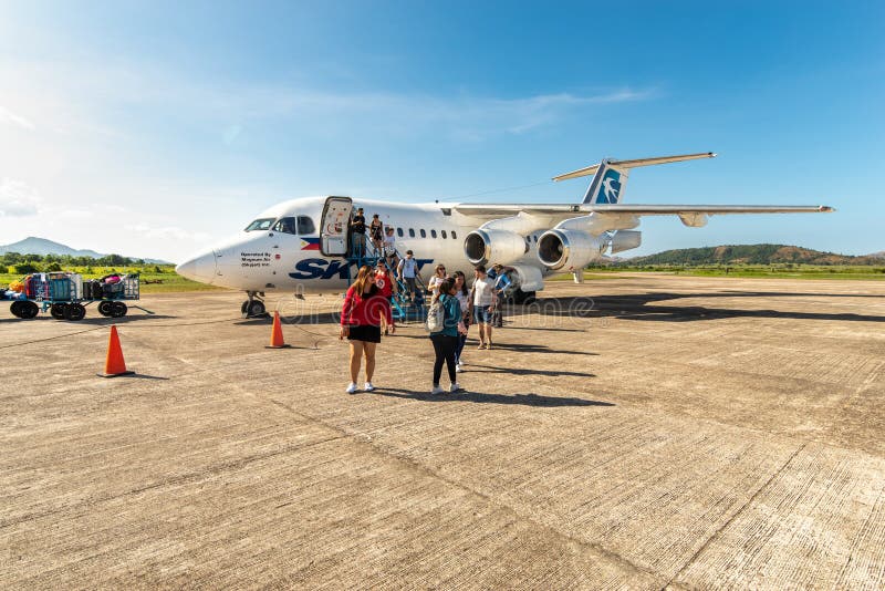 People Who Get Off the Plane at Busuanga Airport, Palawan, Philippines ...