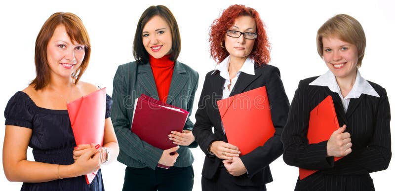 People woman group with folders royalty free stock images