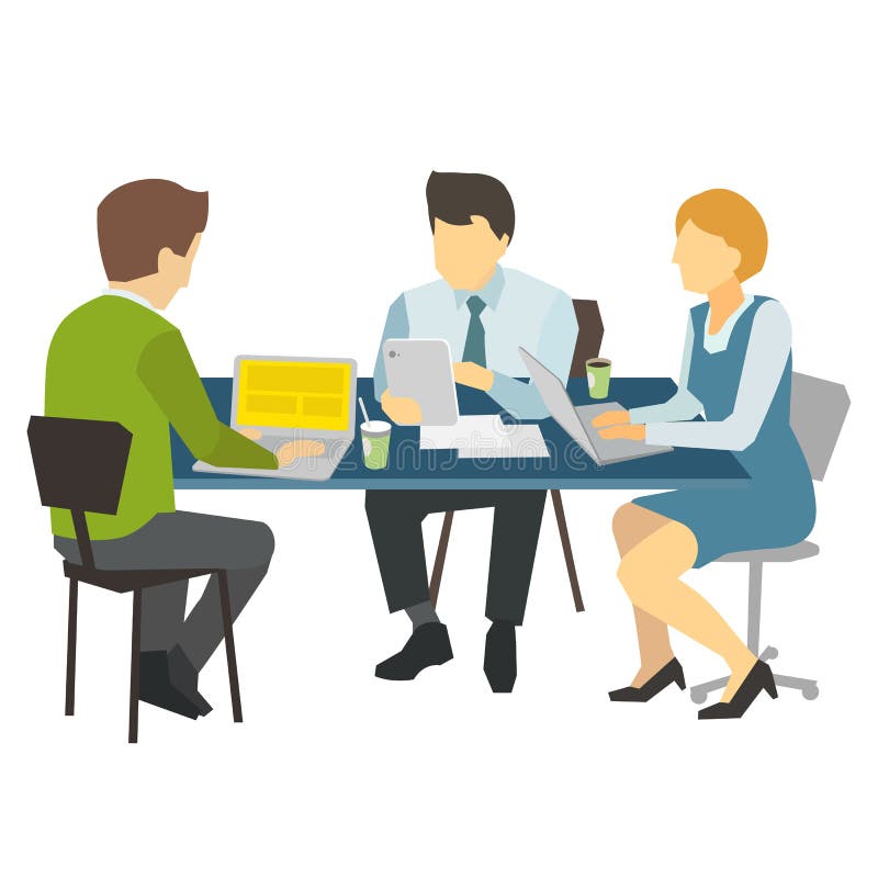 People work at the table. stock vector. Illustration of people - 46506134