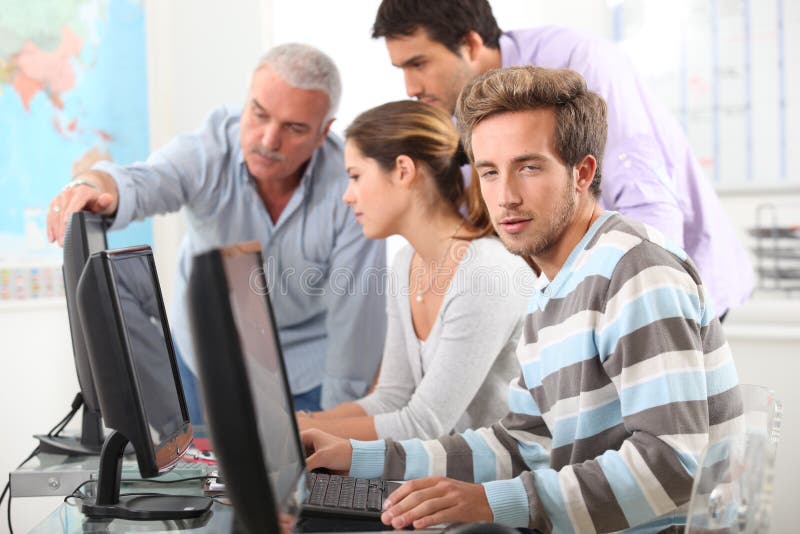 People Working On Computers Stock Image - Image of ...