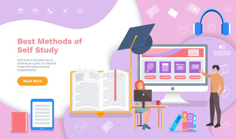 People Working with Online Courses Program for Learning. Best Methods