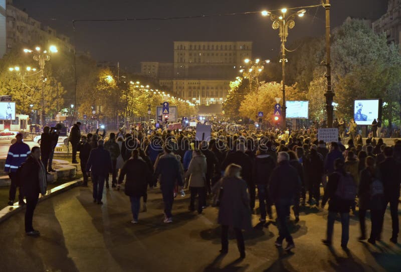 Bucharest Protest, Modifying the Laws of Justice Editorial Stock Photo