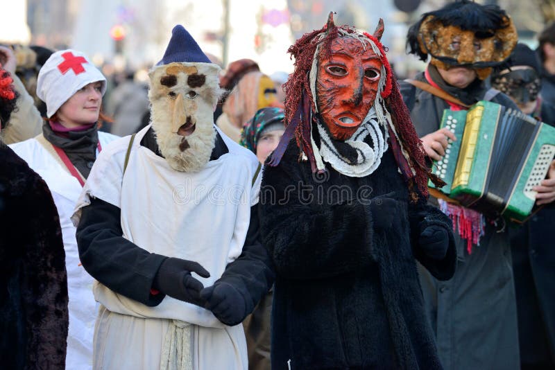 Peoples in traditional masks