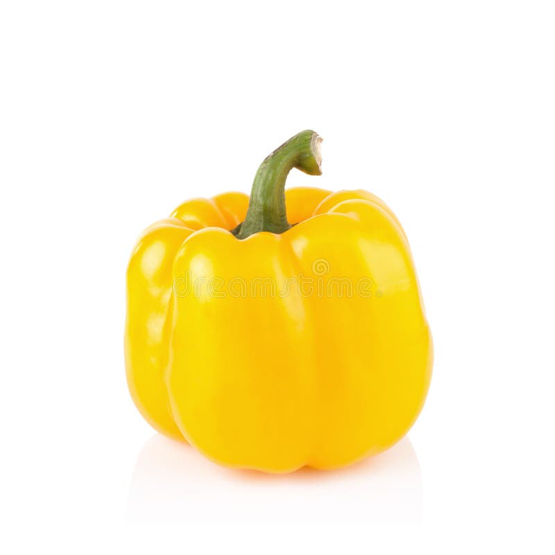 Download Pepe Giallo Dolce Isolato Su Fondo Bianco Fotografia Stock - Immagine di closeup, dolce: 56875476