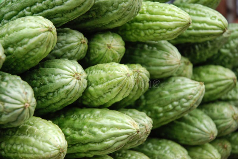 Pepene amar pe piață stock image