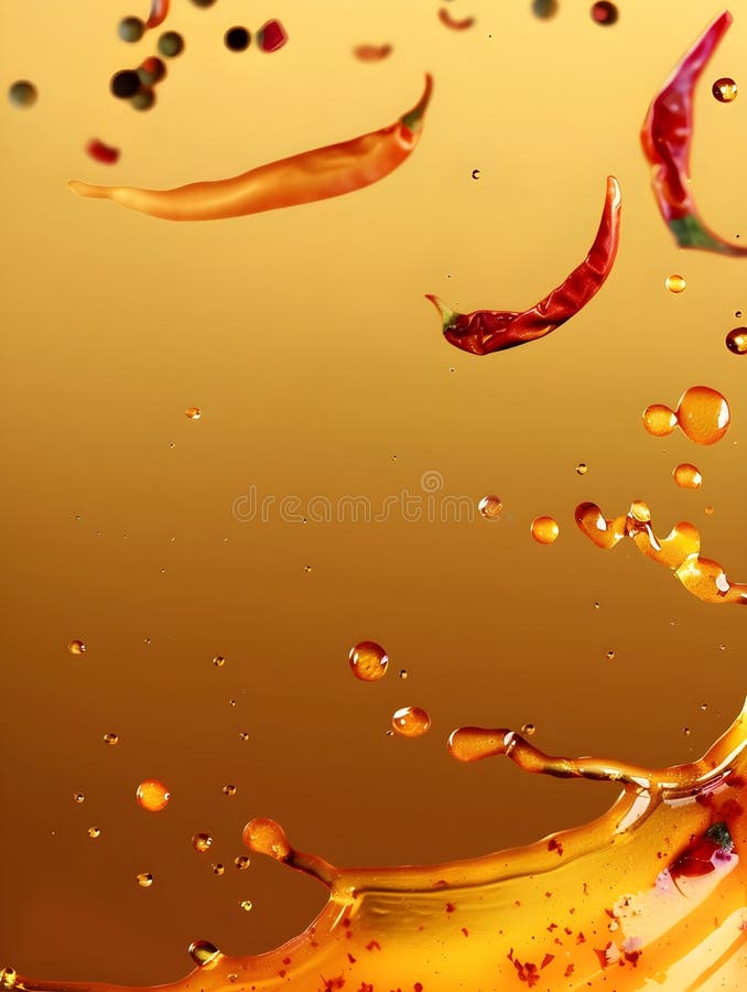 Peperoni vivi in salsa d'oro illustrazione vettoriale