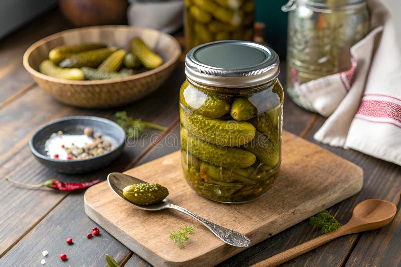 Pepinillos o cornichos. generado usando ai.