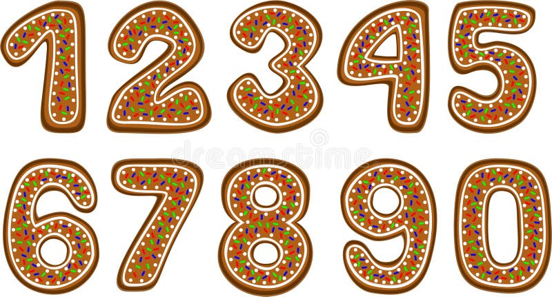 Pepparkakanummer royaltyfri illustrationer Pepparkakanummer royaltyfri illustrationer