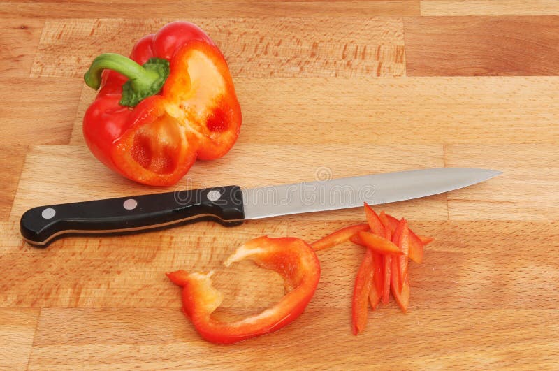 Pepper and knife stock photo. Image of food, healthy 37651504