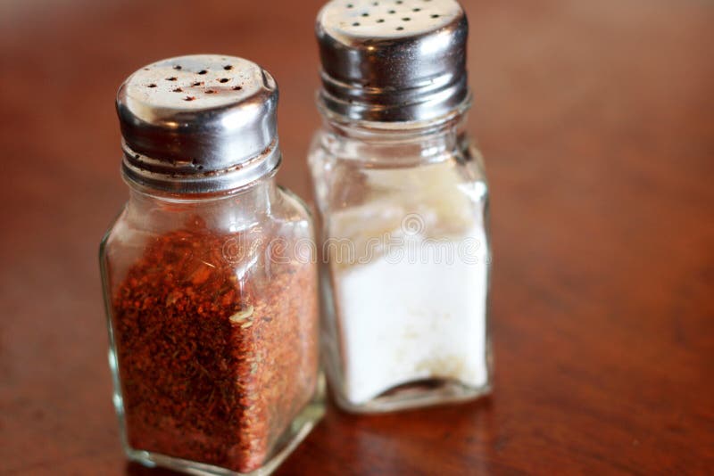Salt and pepper shakers stock image. Image of refined 15914387