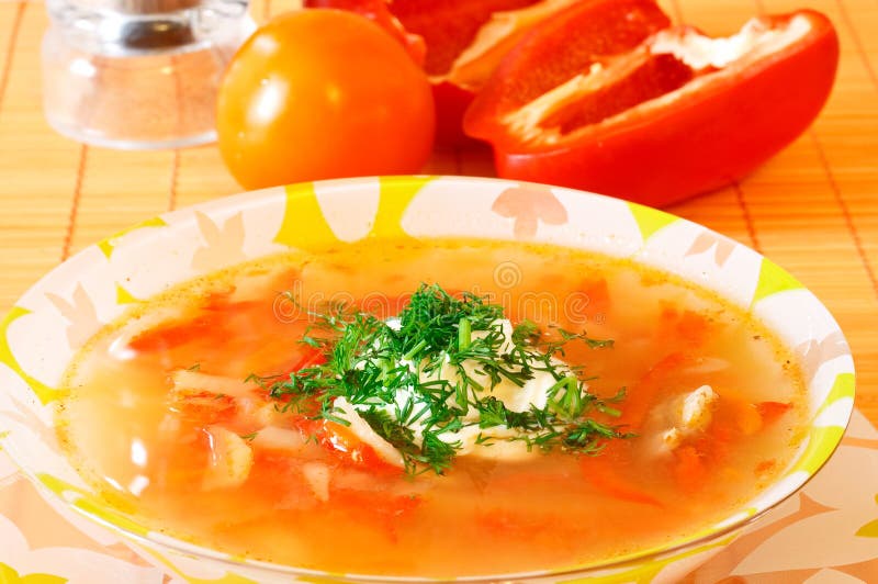 Pepper soup stock images