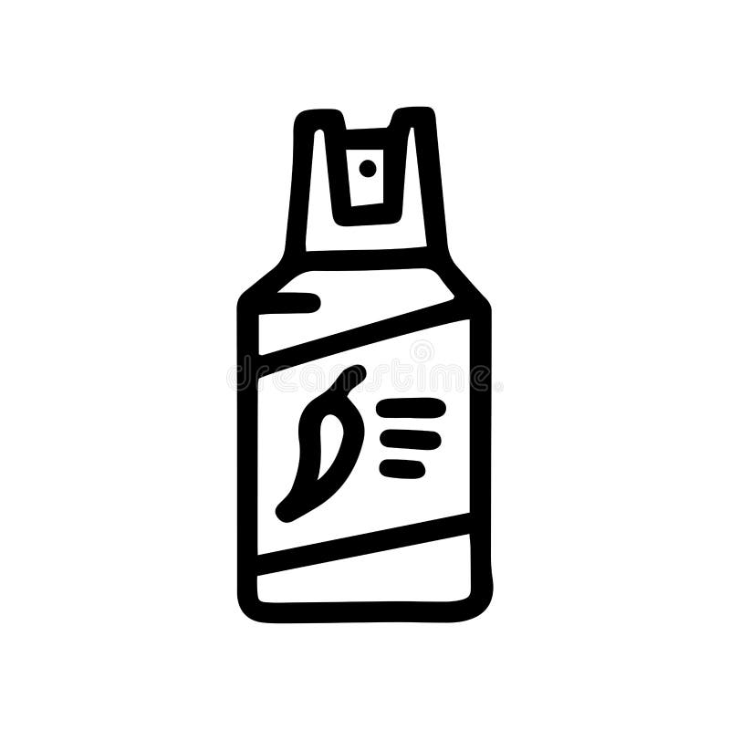 Pepper Spray Line Vector Doodle Simple Icon Stock Vector Illustration