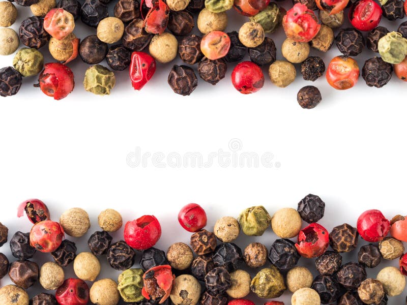 Peppercorns Background with Copy Space Stock Image - Image of