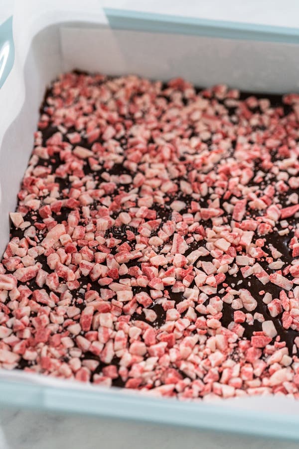 Peppermint Brownies from a Box Mix Stock Image Image of flat, food 300064921