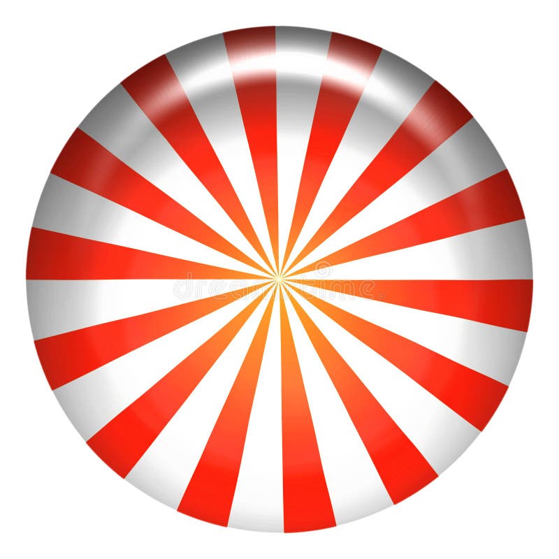 Red and white round peppermint candy isolated on white background. Peppermint stripes illustrations