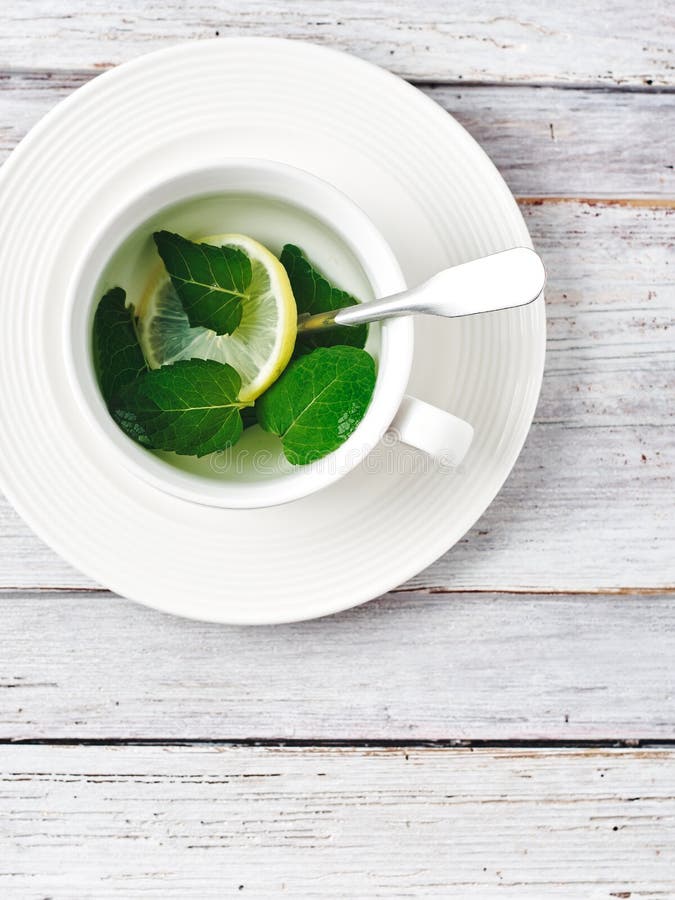 Peppermint tea with lemon stock photo. Image of food 186668826