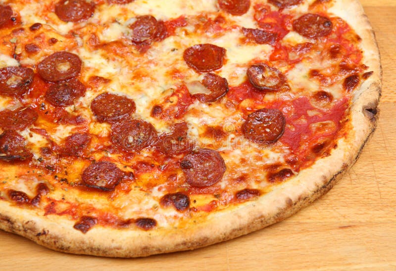 Pepperoni Pizza stock photo. Image of unhealthy, meat 3465664