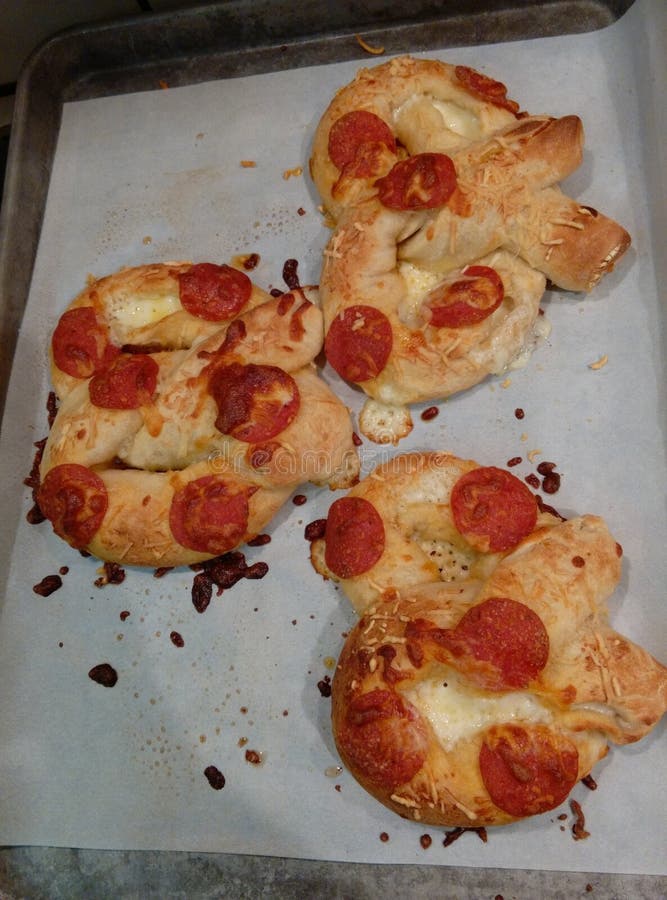 Pepperoni Pretzels Stock Image Image Of Homemade Cheese 69196617