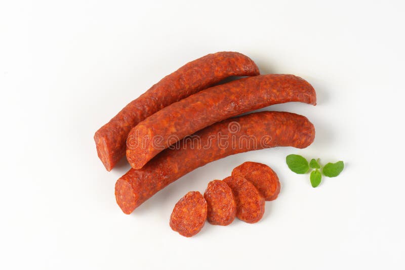 Pepperoni sausages stock image. Image of fresh, peppercorn 61361931