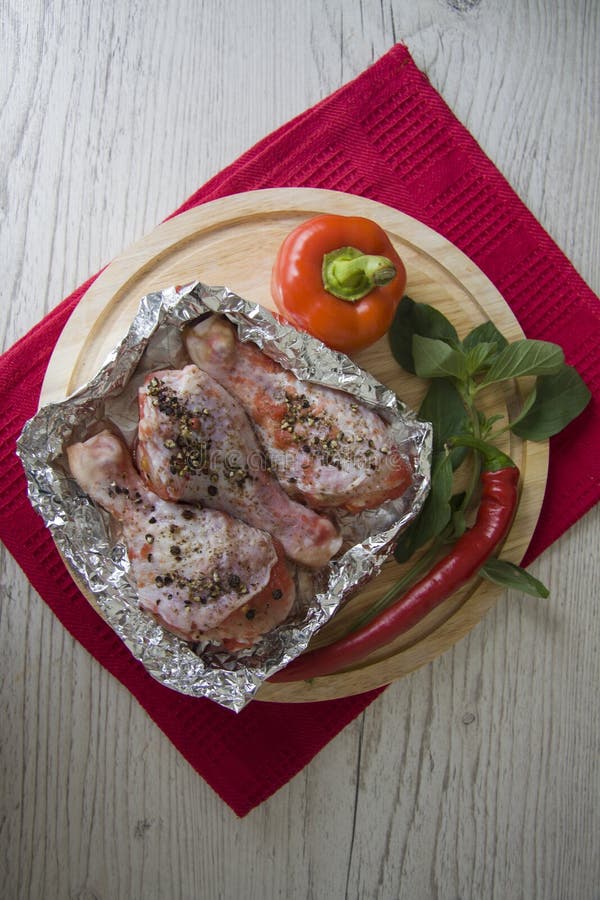 Peppers and marinated legs stock image. Image of legs 60808689