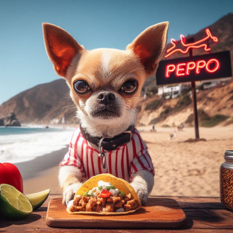 Peppo ha il ritratto del chihuahua, un'arte generativa di ai illustrazione di stock