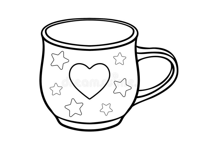 Taza De Té O Café, Imagen Lineal Vectorial Para Colorear. Esquema. Dibujo  Manual. Una Taza Es Un Elemento Lineal Para Un Libro De Ilustración del  Vector - Ilustración de vector, caliente: 185079821