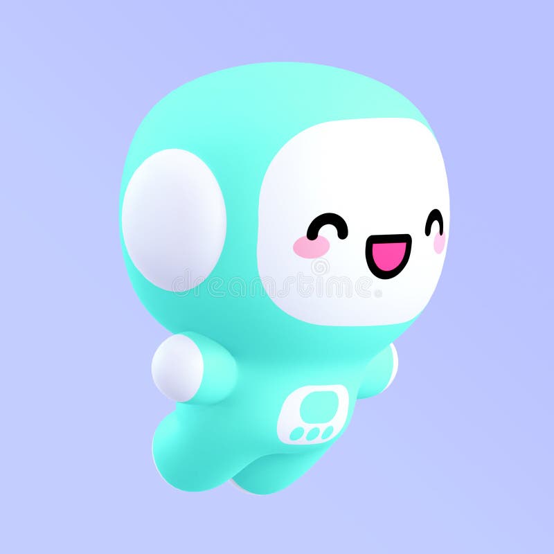 Pequena Personagem Kawaii Engraçada. Ilustração De Desenho 3d De Uma Garota  Bonita De Desenho Em Um Pano De Fundo Azul Ilustração Stock - Ilustração de  azul, jogo: 243403156