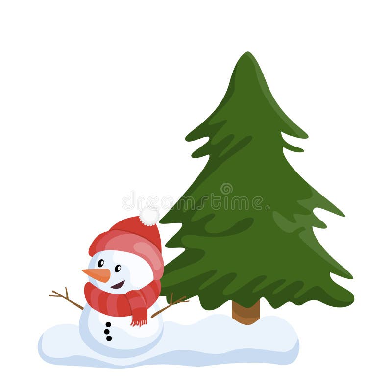 Desenhos Animados Da árvore De Natal. Ilustração Stock