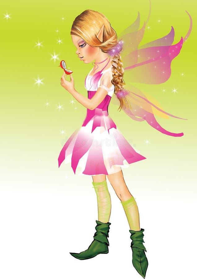 Pequeña muchacha del duende stock de ilustración Pequeña muchacha del duende stock de ilustración