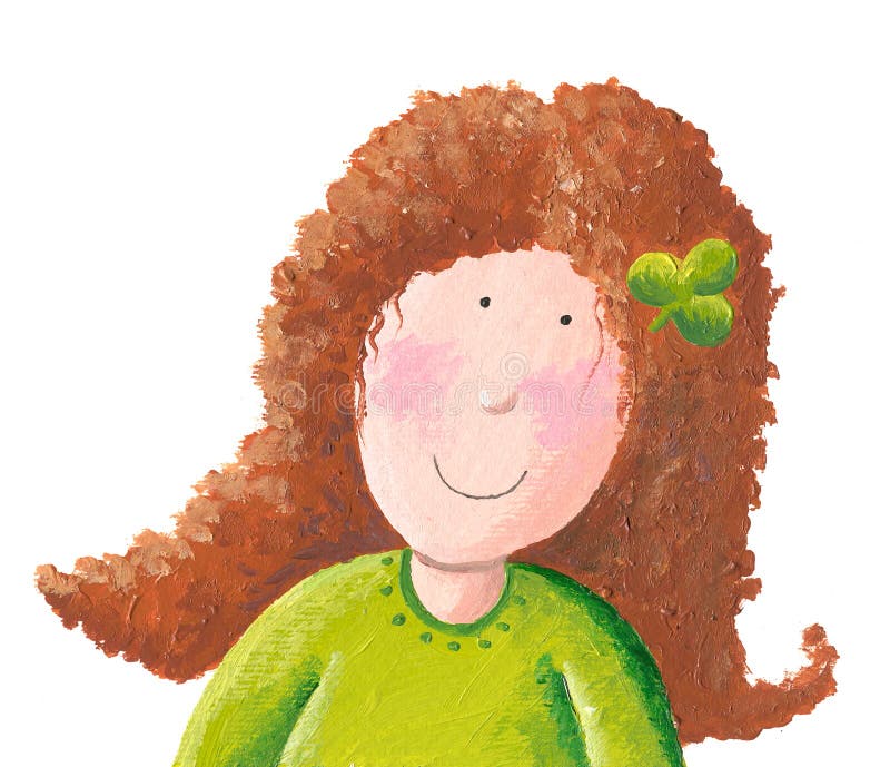 Pequeña muchacha irlandesa ilustración del vector Pequeña muchacha irlandesa ilustración del vector