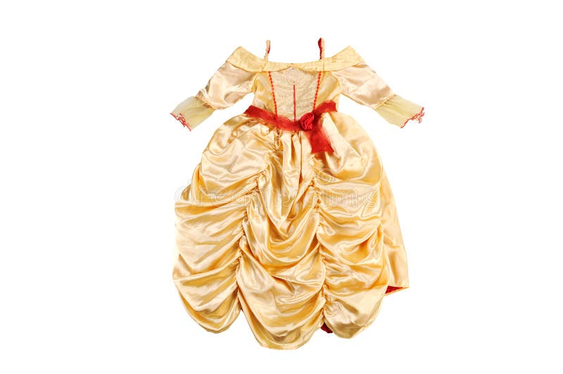 Pequeña princesa del vestido El vestido de la muchacha aislado en blanco foto de archivo Pequeña princesa del vestido El vestido de la muchacha aislado en blanco foto de archivo