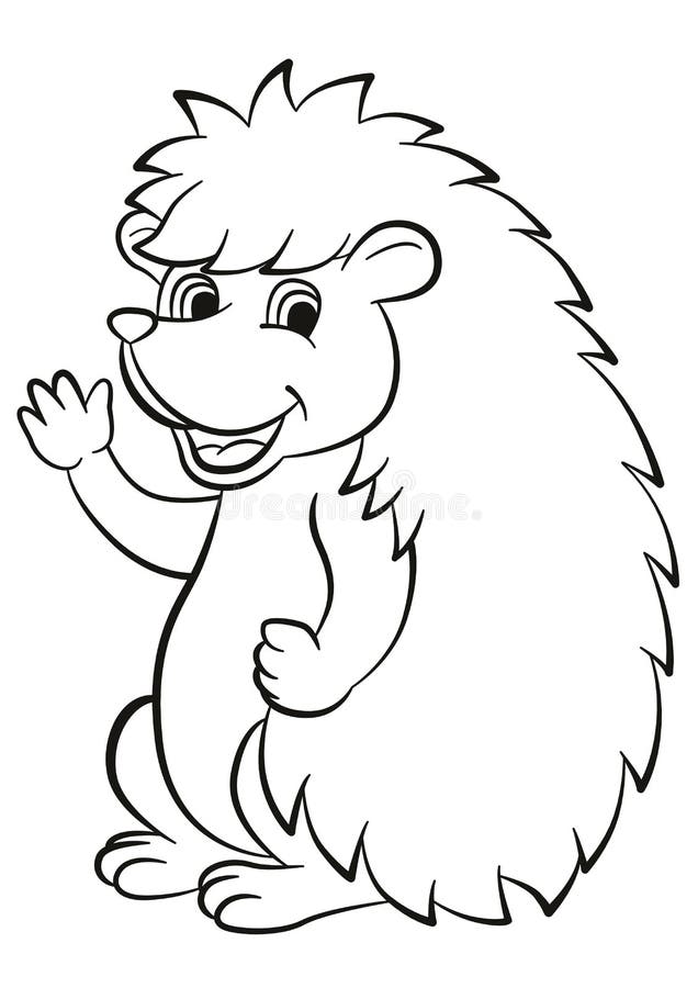 Pequeñas ondas lindas y sonrisas del erizo libre illustration Pequeñas ondas lindas y sonrisas del erizo libre illustration