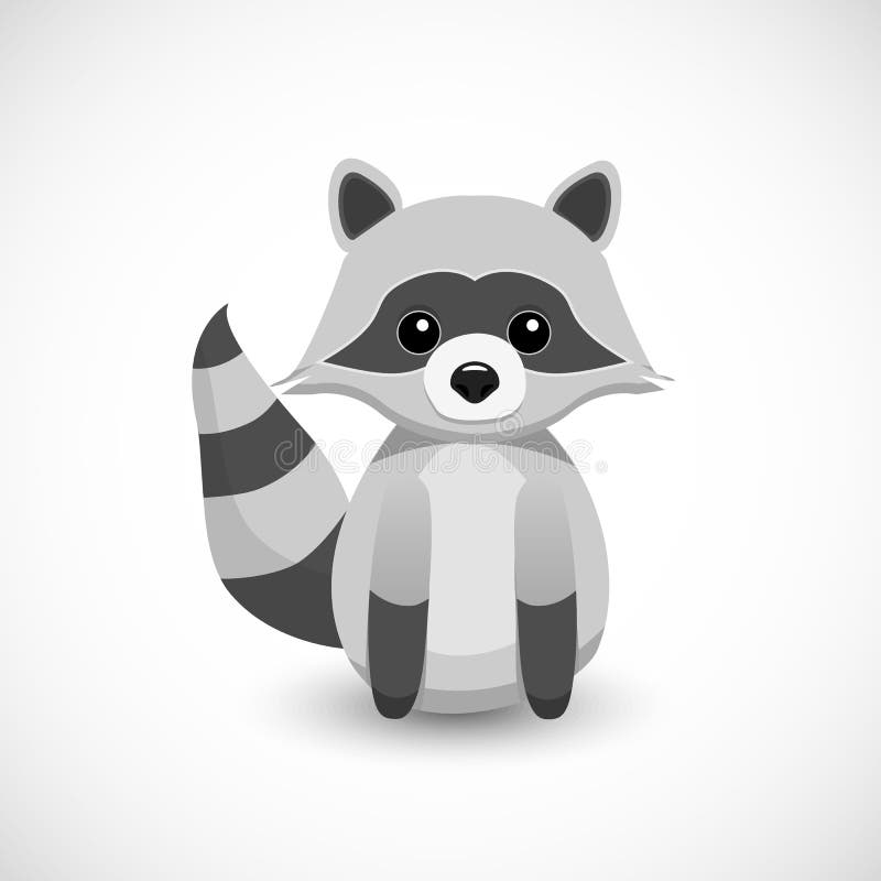 Pequeño diseño lindo de la historieta del mapache stock de ilustración Pequeño diseño lindo de la historieta del mapache stock de ilustración