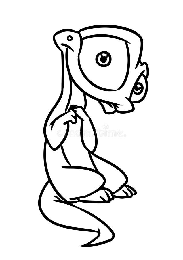 Pequeño hermoso lagarto sorpresa ilustración caricatura colorido personaje stock de ilustración